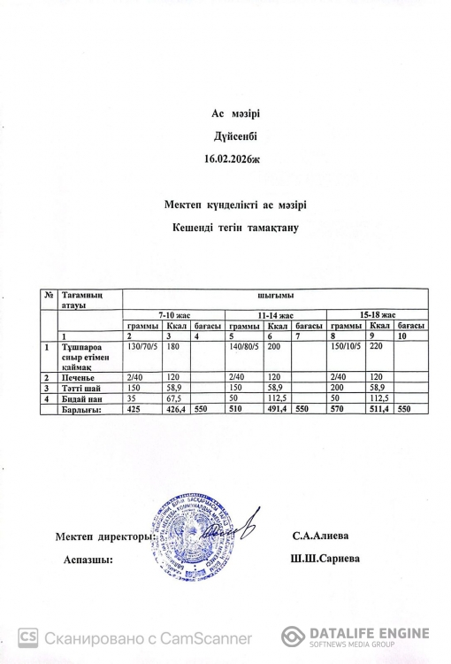 Ас мәзірі