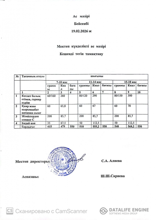 Ас мәзірі