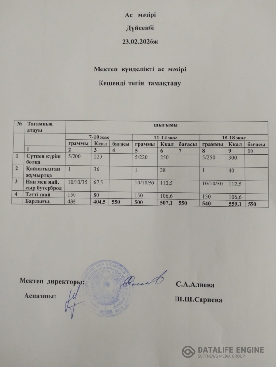 Ас мәзірі