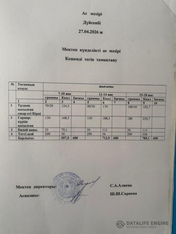 Ас мәзірі