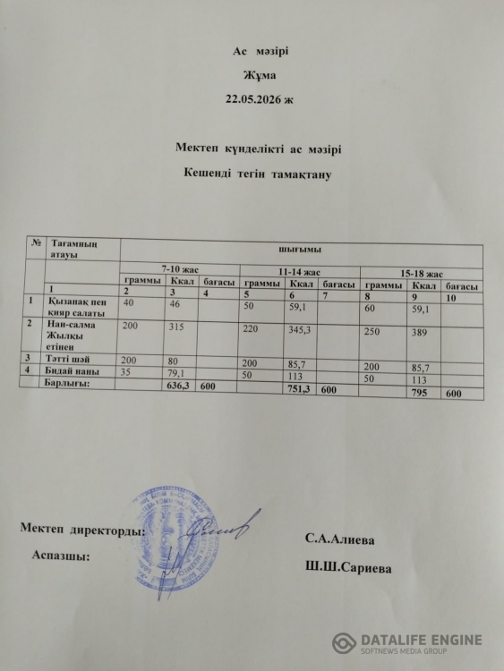 Ас мәзірі