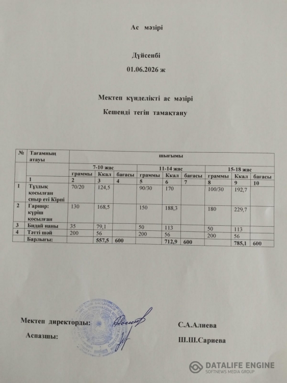 Ас мәзірі