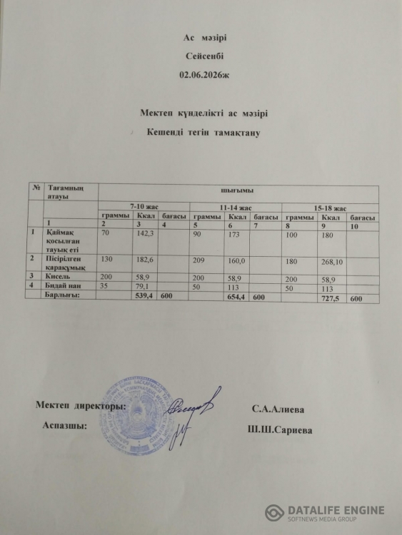 Ас мәзірі