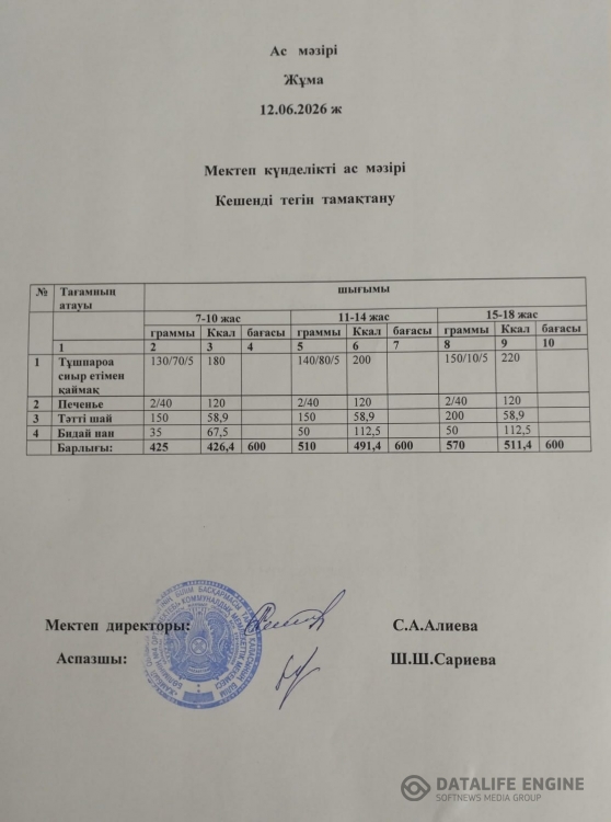 Ас мәзірі